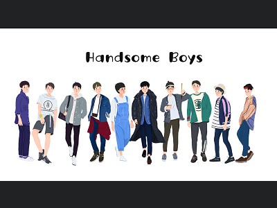 handsome boys design illustration