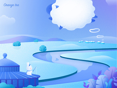 Rabbit travel dream illustration 插图 设计