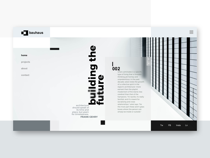 Bauhaus_Home Page by Lemonade on Dribbble
