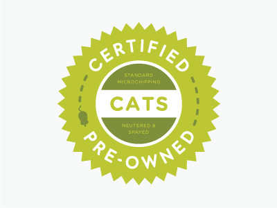 Certified Pre-Owned Cats badges cats