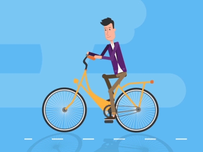 Bike adobe aftereffects after effects animated animation bike bike ride character character animation character creation character rig character rigging explain explainer videos flat animation hypevisuals motion motion graphics pedals vector
