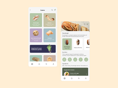 Bakery application app application bread design food mobile ui uiux