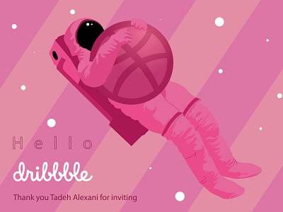 Hello Dribbble astronaut hellodribbble illustration space