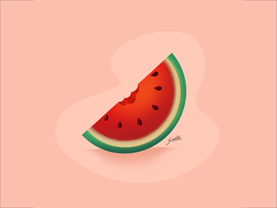 Watermelon design digital art digital illustration gradient illustration ui illustration watermelon