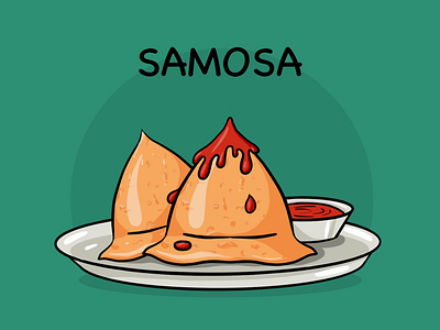 Samosa indian illustration