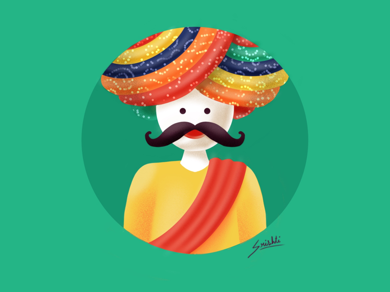 Rajasthani man by Srishti Goyal on Dribbble