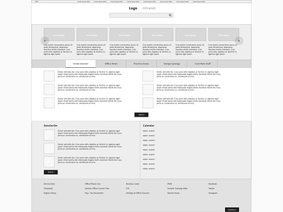 Intranet low fi home gray mockup intranet low fidelity sketch