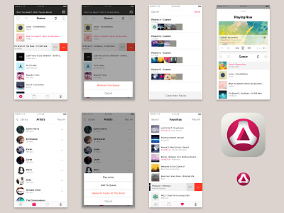 Thrix mockups app concept ios media player mobile ux design