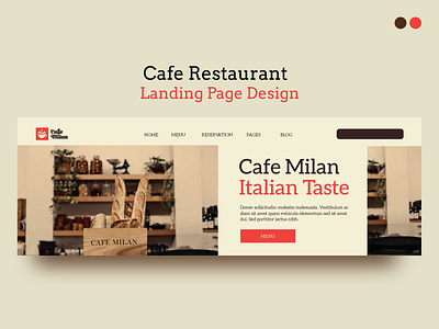 Cafe Restaurant Website - Landing Page Design