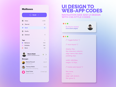 Navigation Side Bar UI Design With CSS Style Code