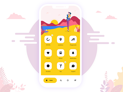 Parenting App app parent ui yellow