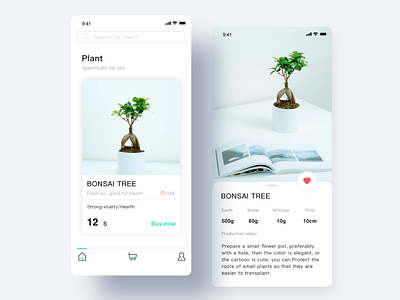 Plant shopping and description plant uidesign