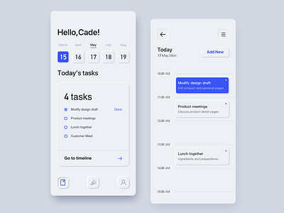 schedule app（Neumorphism / soft ui） schedule app soft ui uidesign