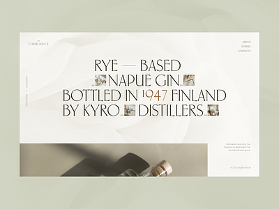 The Torrance alcohol background color design e commerce elegant fonts grid hover lettering mainpage minimal pastel colors photography ribsone typography ui ux web webdesign