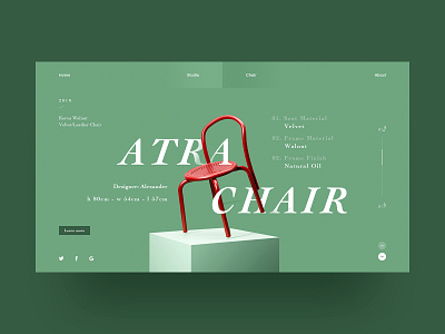 Atra Chair chair design green red ui ux web web design