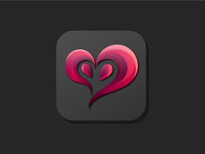 Heart icon app art branding design gradient graphic design icon illustration ios logo mobile vector web website