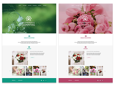 Flower Shop - Website colors floral design flowershop green landingpage photography pink webdesign website wedding