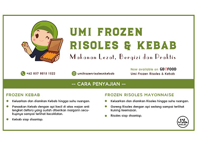 Box Label - Umi Frozen Risoles & Kebab box brand label sticker