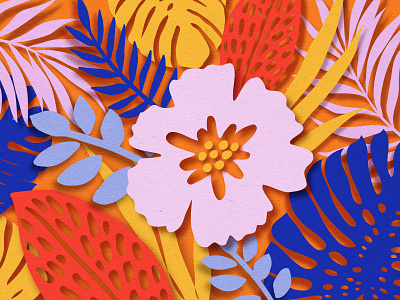 I.Marko Design Papercut Orange artwork illustration orange paper cut summer tropical vector