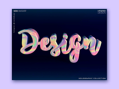 I.Marko Design | Holographic Text Effect 3d design inspiration graphic design holographic pattern poster poster design render text text effect