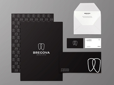 BREGOVA Dental branding clean design dental dentist logo design flat logo minimal vector