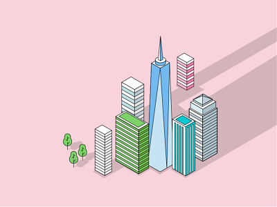 New York isometric illustration