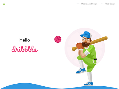 Hello Dribbble ! cartoon cover first shot illustration.debut new ui
