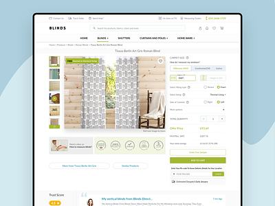 Blinds- E Commerce Website ecommerce shipping uidesign uxdesign website design websites