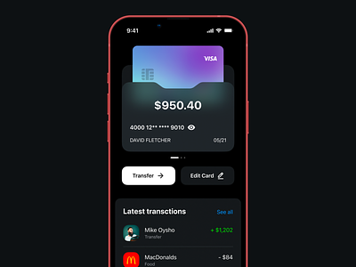 Banking card app