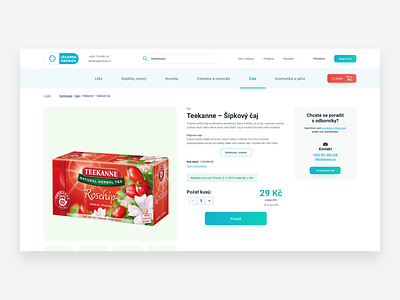 Lékárna Hronov – product detail clean design ecommerce medicine pharmacy ui ux web web design