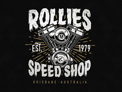 Rollies Speed Shop V-Twin Illustration graphic art graphic design illustration t shirt vector art vector illustration