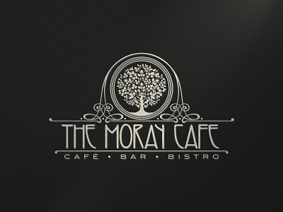 The Moray Café art deco art nouveau branding logo vector