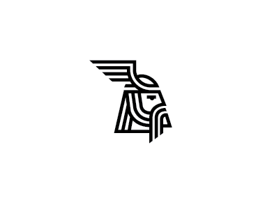 Barbar data logo tribe viking warrior wings
