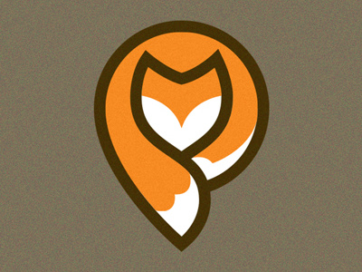 Fox bold fox icon line location logo mark tail