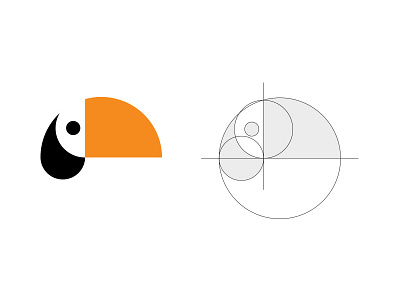 Tucan Head bold circle head logo simple tucan