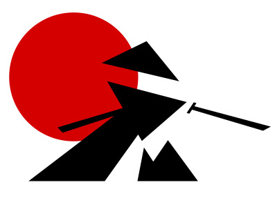 Triangle Shaped Samurai discipline east icon japan logo samurai shapes sword symbol triangle warrior