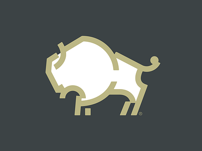 Bison Symbol bison graphic line logo strong symbol thick wild