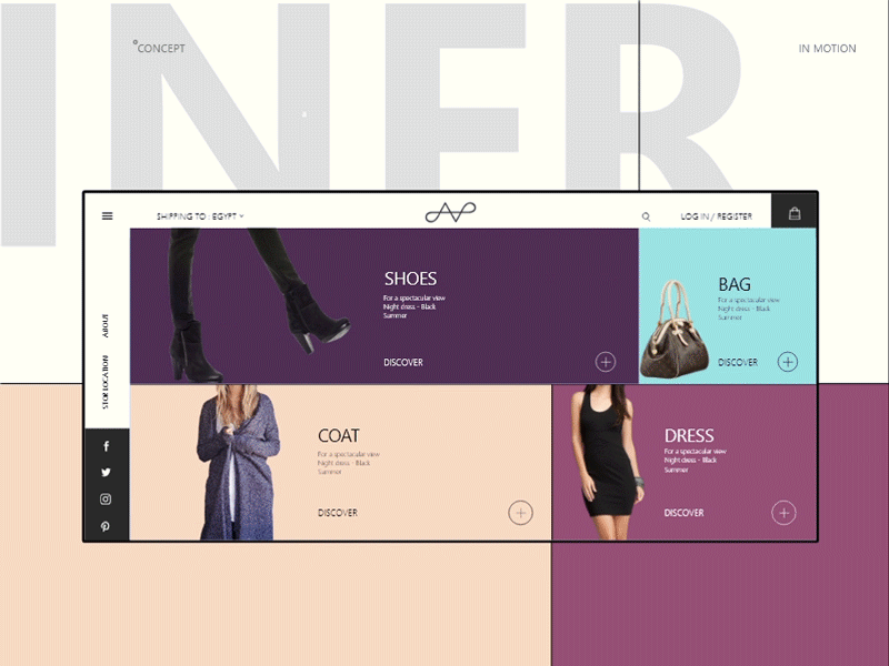 Online Shopping Website animation design fashion flat interaction design micro interaction minimal shopping ui ux web