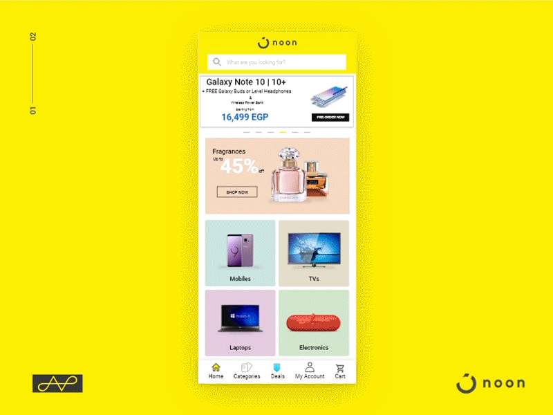 noon E-commerce app android animation design flat interaction design ios micro interaction minimal ui ux