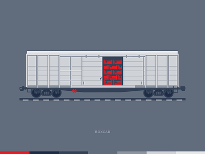 illustration for site Logistics 1520 boxcar design graphic illustration railway carriage vector wagon