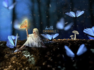Hello, Dribbble! fantasy art photo editing photoshop photoshop edit