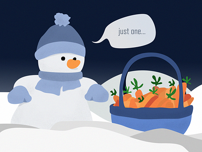 Hide your carrots from Mr. Snowman christmas design illustration photoshop snowman vector artwork