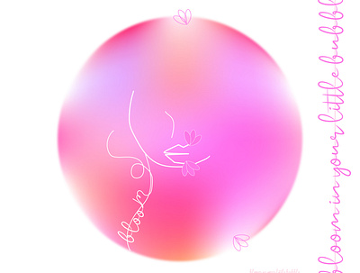 Bloom In Your Little Bubble artsy design emotions flowers graphic graphic design graphic design illustration illustration art illustrations illustrator lineart montreal pink portrait poster poster art posters sunset vector