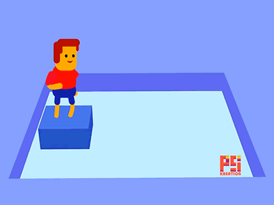 Happy riding the cube after effect animation character flat character motiongraphic