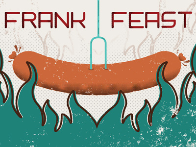 Frank Feast 2013 fire graduation invitation graphic design halftone handmade type hotdog illustration invitation style typography