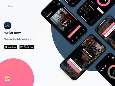 Writing App Concept app concept mobile app design product design ui