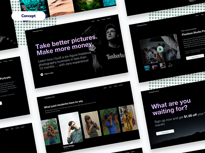 Photography School Homepage Mockup concept ui ui design web design website