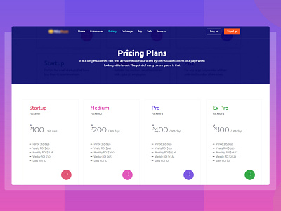 CryptoCurrency Pricing Table