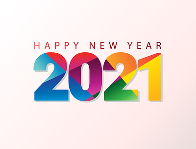 Happy New Year 2021 2021 background calendar card celebration colorful design gradient graphic greeting card happy new year holiday illustration invitation logo number template text