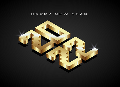 Happy New Year 2022 design 2022 background card celebration colorful design gold golden greeting happy new year illustration isometric logo new year